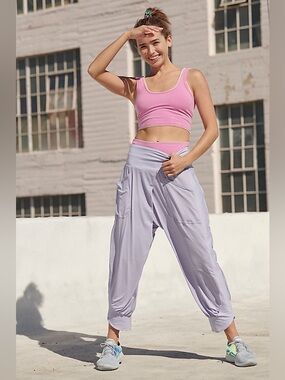 👟💜 Free People FP Movement Smock Jams Joggers Lavender High Rise Size S